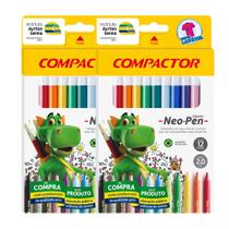 Kit Hidrocor Compactor Neopen Gig com 24 Cores