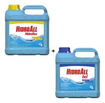 Kit Hidrofloc 5L e Algicida Manutenção 5L Hidroall Para Manutenção das Piscinas
