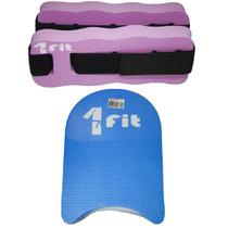 Kit Hidroginástica C/Par de Caneleira Hidro P Rosa + Prancha