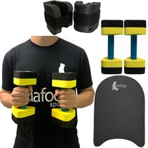 Kit Hidroginástica Com Halteres 1-2Kg + Caneleiras 1-2kg + Prancha Pequena Em EVA Preto/Amarelo Dafoca Sports Kit Hidroginástica Com Halteres 1-2Kg + Caneleiras 1-2kg + Prancha Pequena Em EVA Preto/Amarelo Dafoca Sports