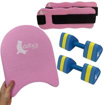 Kit Hidroginástica Prancha Grande 40cm Rosa + Caneleira 3 à 4 kg + Halteres Médios Dafoca Sports Kit Hidroginástica Prancha Grande 40cm Rosa + Caneleira 3 à 4 kg + Halteres Médios Dafoca Sports