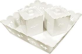 KIT HIGIENE 3 PECAS BRANCO PEROLADO Adoleta KIT HIGIENE 3 PECAS BRANCO PEROLADO Adoleta