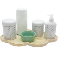 Kit higiene 6 peças Poá colorido Molh.Verde - Bandeja Nuvem Kit higiene 6 peças Poá colorido Molh.Verde - Bandeja Nuvem