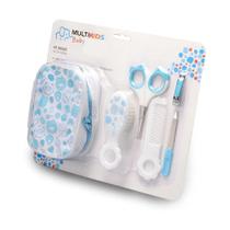 Kit Higiene Azul Multikids Baby Escova Pente Lixa Cortador Tesoura - Multilaser BB097
