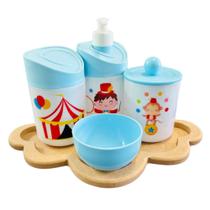 Kit Higiene Baby Circo Menino c/bandeja em MDF