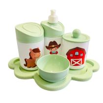 Kit Higiene Baby Cowboy Menino c/bandeja em MDF Kit Higiene Baby Cowboy Menino c/bandeja em MDF