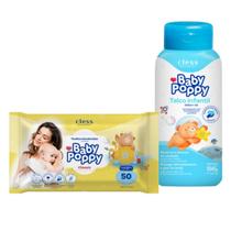 Kit Higiene Baby Poppy 2pc (Toalha Umedecida 50un + Talco 100g) Kit Higiene Baby Poppy 2pc (Toalha Umedecida 50un + Talco 100g)