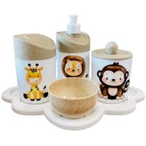 Kit Higiene Baby Safari c/bandeja nuvem COLORIDA Kit Higiene Baby Safari c/bandeja nuvem COLORIDA