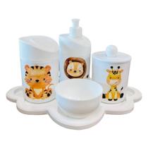 Kit Higiene Baby Safari c/bandeja nuvem COLORIDA Kit Higiene Baby Safari c/bandeja nuvem COLORIDA
