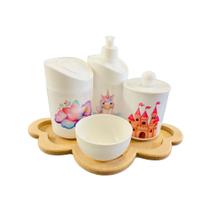 Kit Higiene Baby Unicórnio c/bandeja MDF Menina Kit Higiene Baby Unicórnio c/bandeja MDF Menina