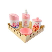 Kit Higiene Baby Unicórnio c/bandeja MDF Menina Kit Higiene Baby Unicórnio c/bandeja MDF Menina