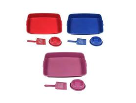 Kit Higiene Bandeja Pá Comedouro Gato Pet caixa areia