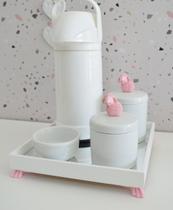 Kit Higiene Bandeja Porcelana Bebê Térmica K012 Ovelha