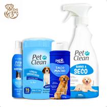 KIT Higiene, Banho a Seco 500ml, Talco 100g, Lenços Umedecidos 75unid, Perfume 120g KIT Higiene, Banho a Seco 500ml, Talco 100g, Lenços Umedecidos 75unid, Perfume 120g