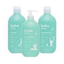 Kit Higiene Banho Bebê Infantil Shampoo Condicionador Sabonete Líquido 400ml Vegano Buba Care