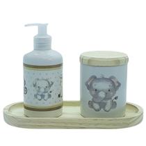 Kit higiene bebê 3 Pçs Safari - Porcelana e Pinus