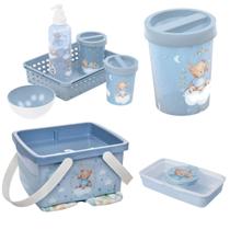 Kit Higiene Bebê 4 Pçs Plasútil Lixeira Porta Fraldas Lenços
