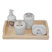 Kit higiene bebê 5 pçs Safari - Porcelana Bdj Pinus