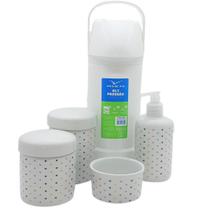 Kit higiene bebê 5 peças Poá Colorido - Garrafa térmica Kit higiene bebê 5 peças Poá Colorido - Garrafa térmica