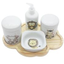 Kit higiene bebê 5 peças Safari - Bandeja Nuvem - 102.11