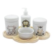 Kit higiene bebê 5 peças Safari - Bandeja Nuvem - 102.3 Kit higiene bebê 5 peças Safari - Bandeja Nuvem - 102.3