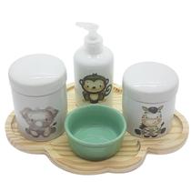 Kit higiene bebê 5 peças Safari - Bandeja Nuvem - 102.5