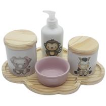 Kit higiene bebê 5 peças Safari - Bandeja Nuvem - 102.6