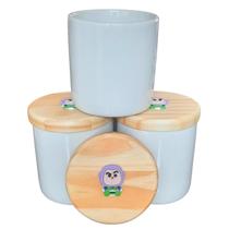 Kit higiene bebê Bus Light Year 3 potes Porcelana Tampa Pinus Kit higiene bebê Bus Light Year 3 potes Porcelana Tampa Pinus