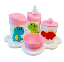 Kit Higiene Bebê Dino Baby c/bandeja nuvem branca Kit Higiene Bebê Dino Baby c/bandeja nuvem branca