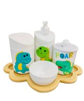 Kit Higiene Bebê Dino Baby c/bandeja nuvem crua - Dóia Kids