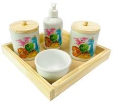 Kit Higiene Bebê Dinos Porcelana Kit Higiene Bebê Dinos Porcelana