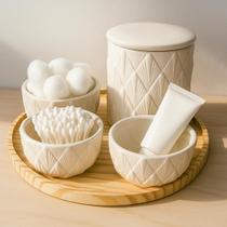 Kit Higiene Bebê Escandinavo Minimalista Enxoval Luxo 4 Pçs Madeira