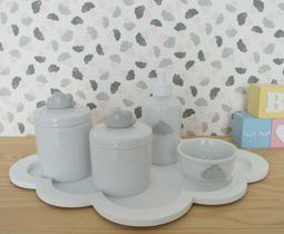 Kit Higiene Bebê Infantil K058 Nuvem Porcelanas Multi Uso Moderno Decoração