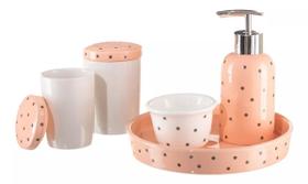 Kit Higiene Bebê Infantil Porta Algodão Banheiro Quarto 5 Pç