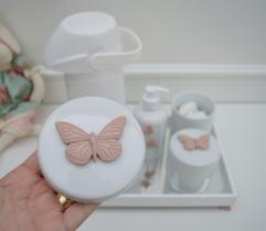 Kit Higiene Bebê K030 Borboleta Infantil Moderno Porcelanas Bandeja Menina Térmica - Ciranda Arte - Criativa