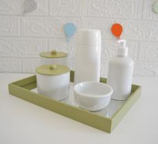 Kit Higiene Bebê K063 Porcelanas Mini Térmica Banho Quarto Bancada - Ciranda arte - criativa