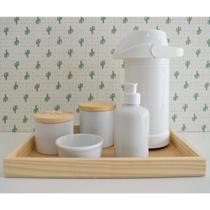 Kit Higiene Bebê K070 Porcelanas Bandeja Pinus Térmica Banho - Ciranda Arte Criativa