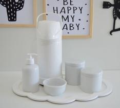 Kit Higiene Bebê K082 Infantil Nuvem Térmica Completo Porcelanas Multi Uso Moderno Decoração