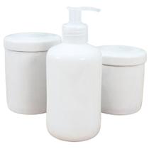 Kit Higiene Bebê Lavabo 3 Peças em Porcelana Branca de Alta Qualidade