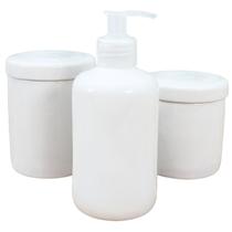 Kit Higiene Bebê Lavabo 3 peças - Porcelana Branca Kit Higiene Bebê Lavabo 3 peças - Porcelana Branca