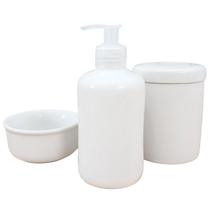 Kit Higiene Bebê Lavabo 3 peças Porcelana Branca Kit Higiene Bebê Lavabo 3 peças Porcelana Branca