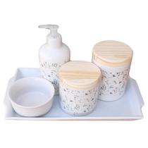 Kit higiene bebê lavabo arabescos 5 pçs - Porcelana Tp Pinus Kit higiene bebê lavabo arabescos 5 pçs - Porcelana Tp Pinus