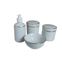 Kit Higiene Bebe/lavabo Porcelana Filete Ouro