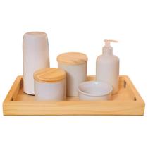 Kit higiene bebê Liso 6 pçs - Peças Porcelana Bdj TP Pinus