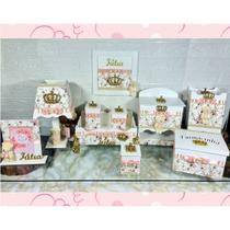 Kit Higiene bebê Mdf 10 peças Luxo Passa fita Jardim flores HIPER LUXO BRANCO FLORIDO