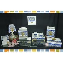 Kit Higiene bebê Mdf 10 peças Luxo - SUET AZUL BB