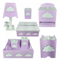 Kit Higiene Bebê Mdf 8 Pçs Masculino Feminino Kit Higiene Bebê Mdf 8 Pçs Masculino Feminino
