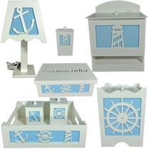kit higiene bebe mdf decorado 8pçs - MARINHEIRO kit higiene bebe mdf decorado 8pçs - MARINHEIRO