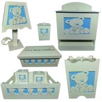 kit higiene bebe mdf decorado 8pçs - URSINHO MENINO