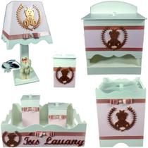 Kit Higiene bebê Mdf menina 7 pçs - ROSÊ DE URSINHA Kit Higiene bebê Mdf menina 7 pçs - ROSÊ DE URSINHA